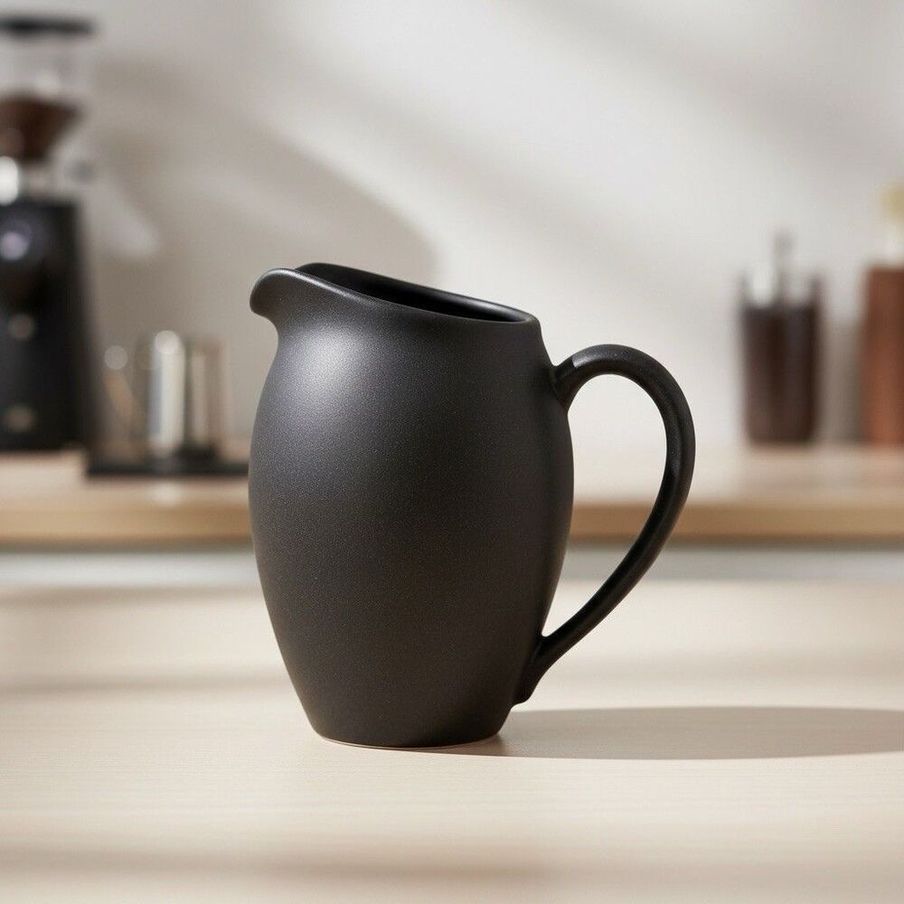 Noritake Stoneware Colorwave Graphite 8034 11 Oz. Creamer Matte Black Finish EUC